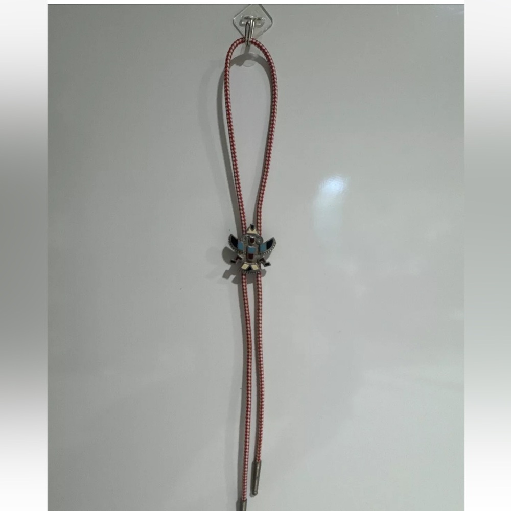 Vintage Zuni Dancer  Bolo Tie Zuni TOTEM POLE FIGURE THEME. REALLY NICE